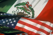 U.S.-Mexico flags