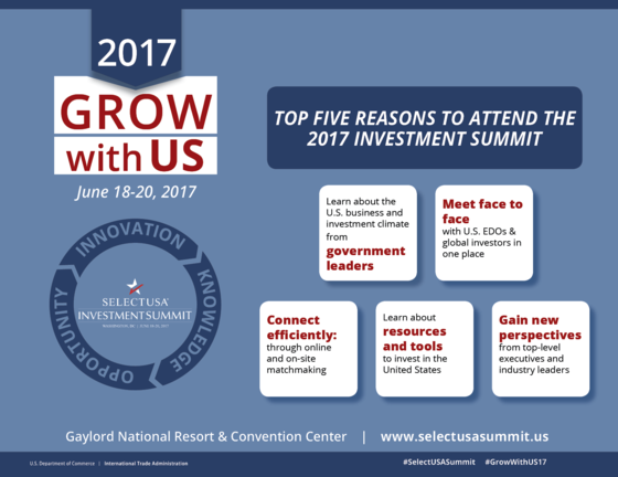 Top 5 Reasons to Attend the SelectUSA Investment Summit