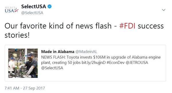 Our favorite kind of news flash - #FDI success stories!
