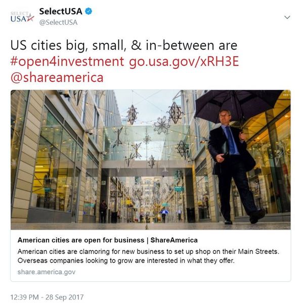 US cities big, small, & in-between are #open4investment http://go.usa.gov/xRH3E  @shareamerica