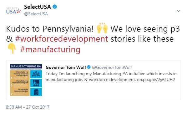 Kudos to Pennsylvania! 🙌 We love seeing p3 & #workforcedevelopment stories like these👇 #manufacturing