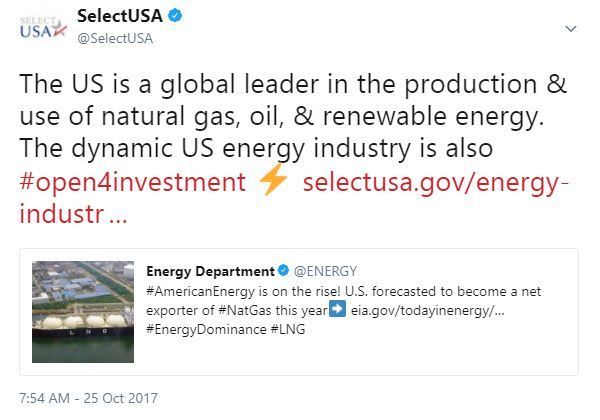 The US is a global leader in the production & use of natural gas, oil, & renewable energy. The dynamic US energy industry is also #open4investment ⚡️
