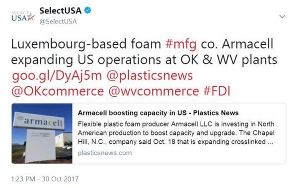 Luxembourg-based foam #mfg co. Armacell expanding US operations at OK & WV plants