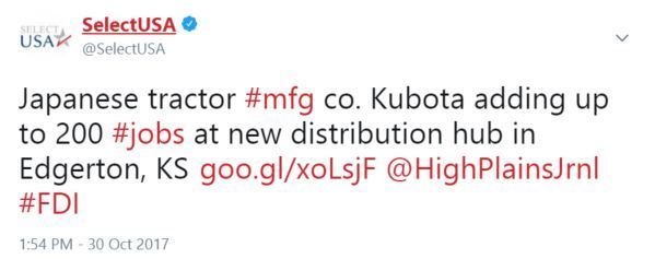 Japanese tractor #mfg co. Kubota adding up to 200 #jobs at new distribution hub in Edgerton, KS