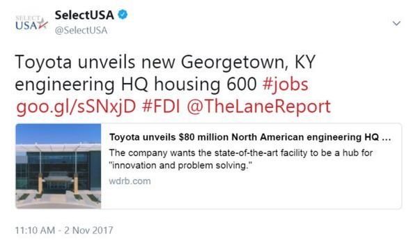 Toyota unveils new Georgetown, KY engineering HQ housing 600 #jobs
