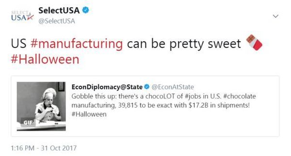 US #manufacturing can be pretty sweet 🍫 #Halloween