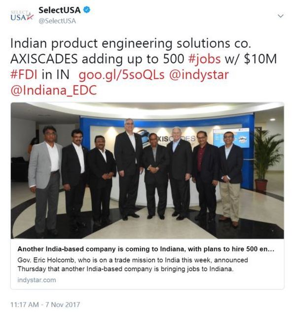 Indian product engineering solutions co. AXISCADES adding up to 500 #jobs w/ $10M #FDI in IN