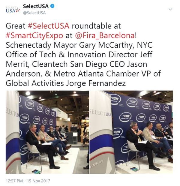 Great SelectUSA roundtable at #SmartCityExpo at @Fira_Barcelona! 