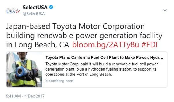 Japan-based Toyota Motor Corporation building renewable power generation facility in Long Beach, CA