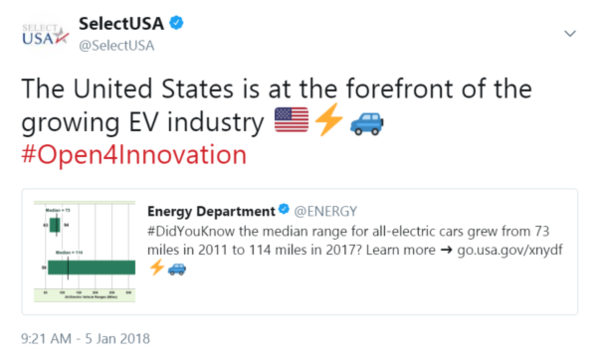 The United States is at the forefront of the growing EV industry. #Open4Innovation