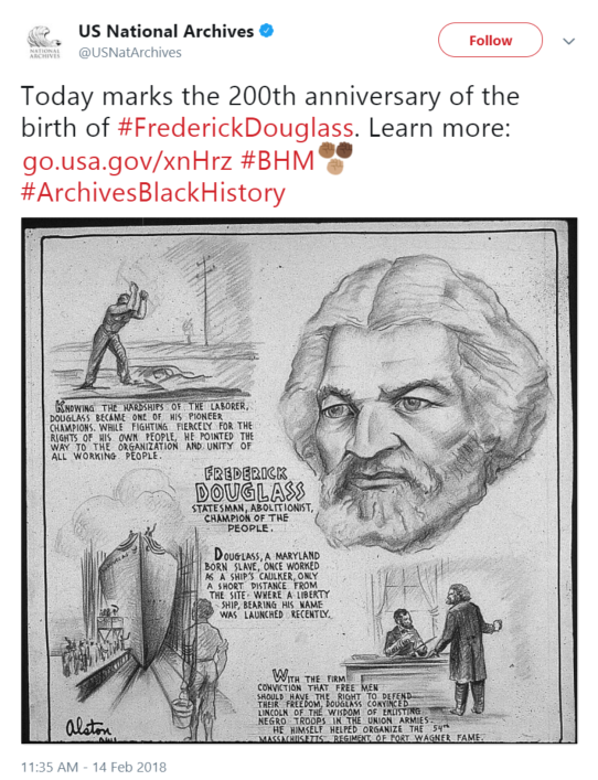 Today marks the 200th anniversary of the birth of #FrederickDouglass. Learn more: