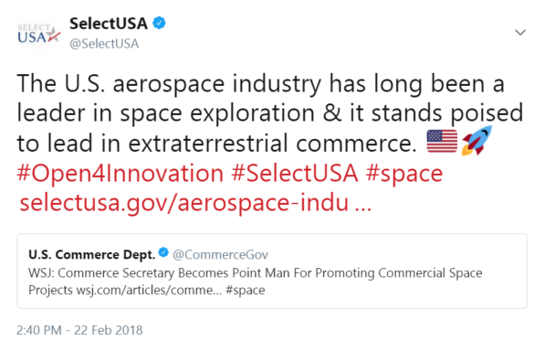 The U.S. aerospace industry has long been a leader in space exploration & it stands poised to lead in extraterrestrial commerce.