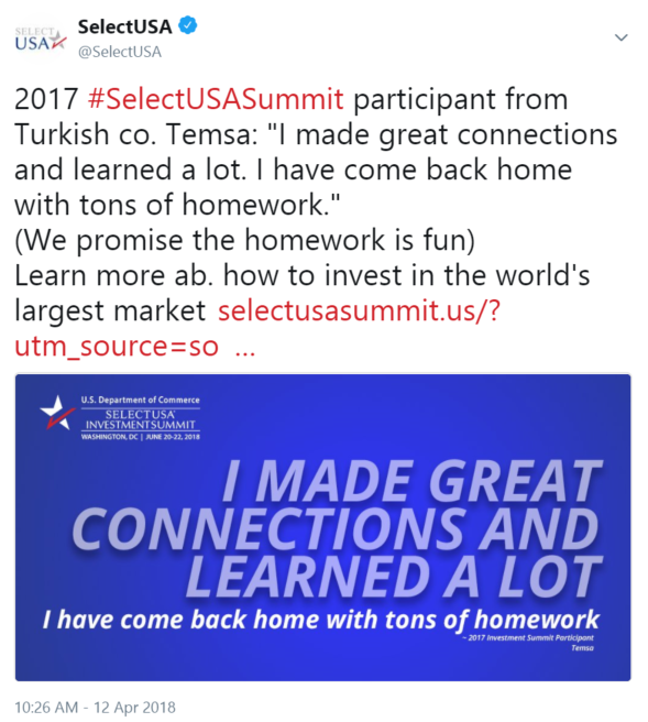 2017 #SelectUSASummit participant from Turkish co. Temsa: "I made great connections and learned ...