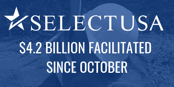 SelectUSA: $4.2 billion facilitated since October 2018