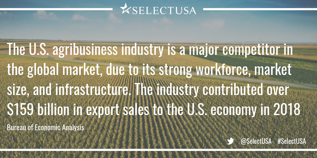 The U.S. agribusiness industry is a major competitor in the global market, due to its strong workforce, market size, and infrastructure ...