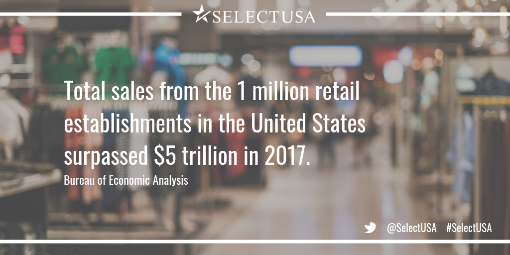 Total sales from the 1 million retail establishments in the US surpassed $5 trillion in 2017