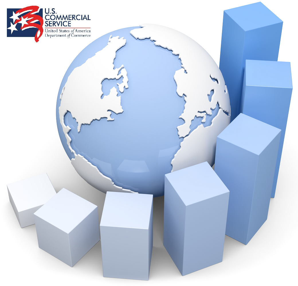 Globe with rising bar graph