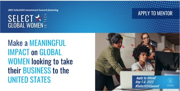 Select Global Women in Tech image encouraging potential mentors to apply