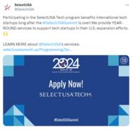 SelectUSA Tech Tweet Screenshot