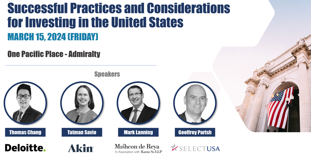 Successful Practices and Considerations for Investing in the United States, March 15, 2024