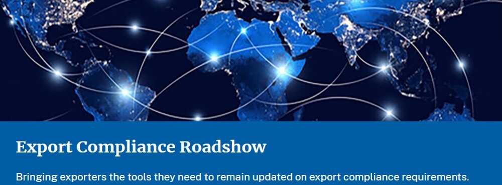 Banner for Export Compliance Roadshow