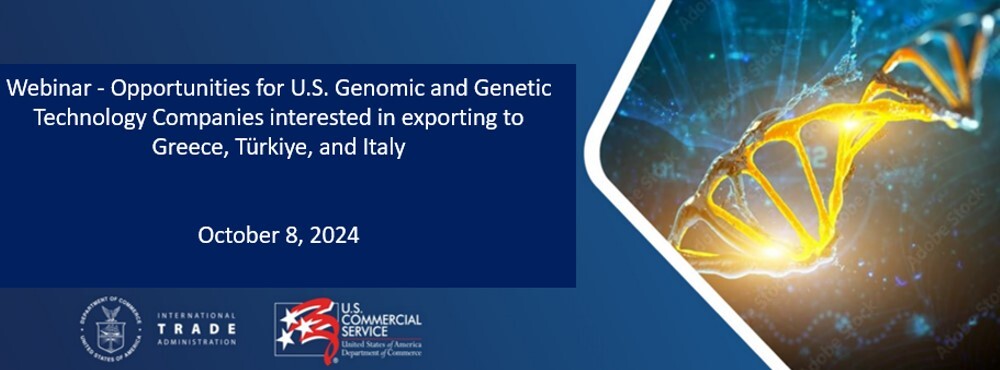 Banner for Webinar on Business Opportunities for U.S. Genetic Technology Companies
