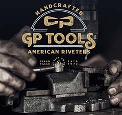 GP Tools Logo - Hands over the riveter