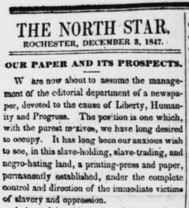 A clip from The North Star newspaper of Rochester, NY in Dec. 1847