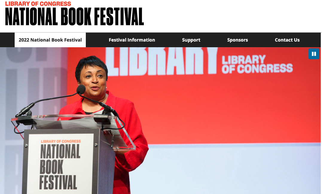 Librarian of Congress Carla Hayden stands at the podium at the National Book Festival