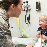 child at doctors office