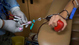 soldier donating blood for ASPB