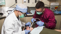 Dental work on patient