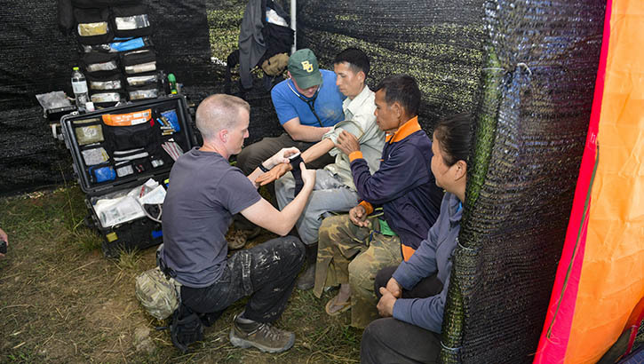 Mathew Maxwell checking pulse