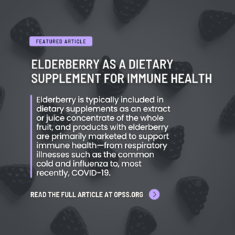 Elderberry as a dietary supplement for immune health