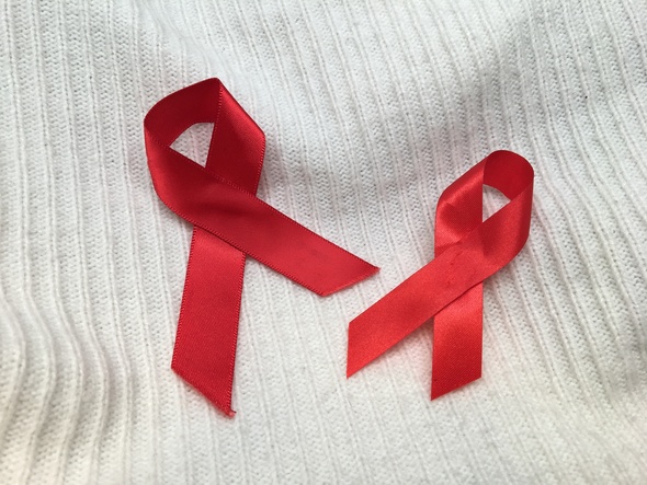 Two AIDS awareness ribbons