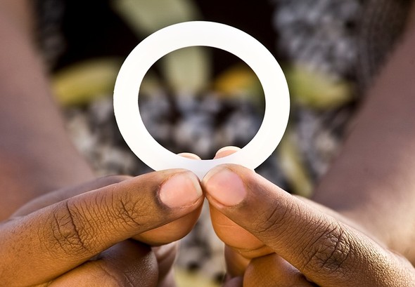 Woman's fingers holding the dapivirine vaginal ring