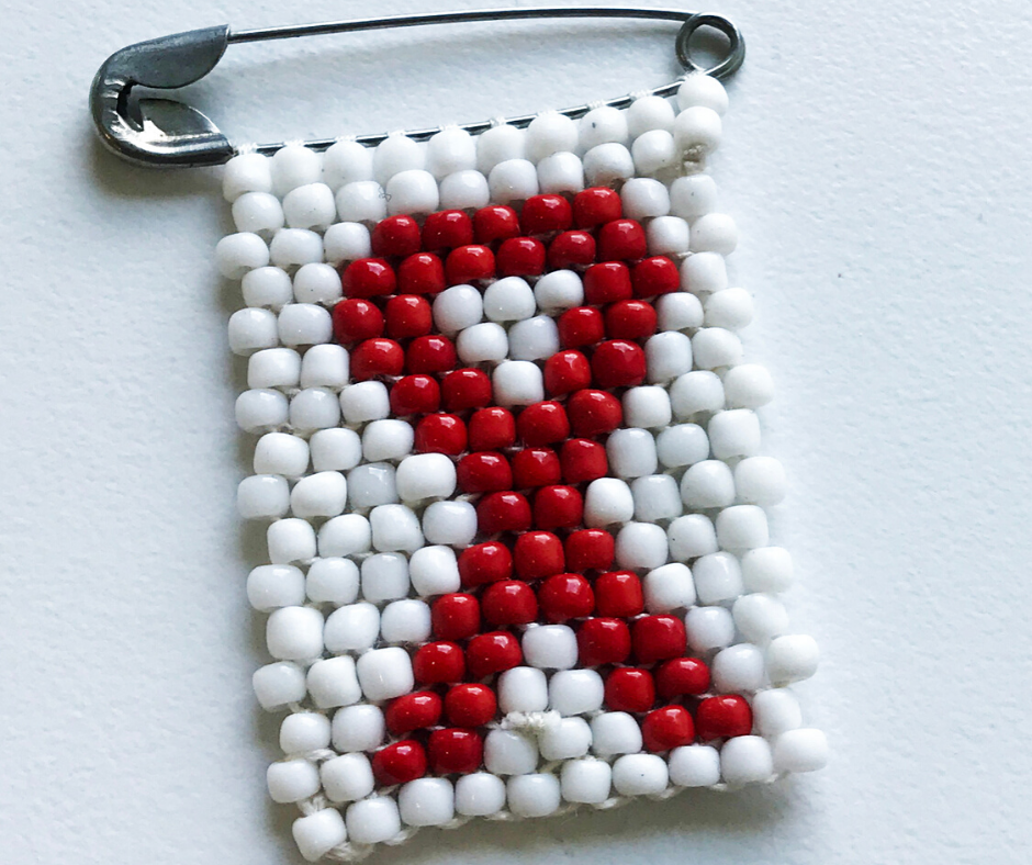 Beaded AIDS awareness pin