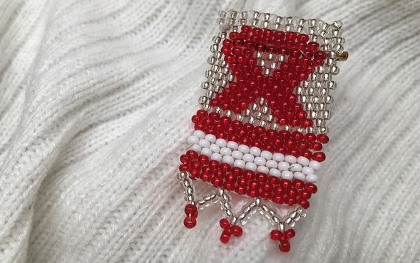 HIV/AIDS awareness ribbon pin