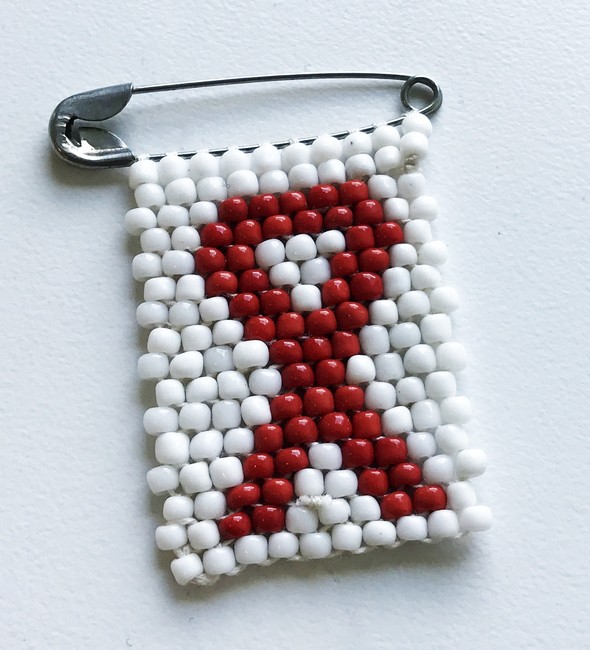 Beaded AIDS awareness pin