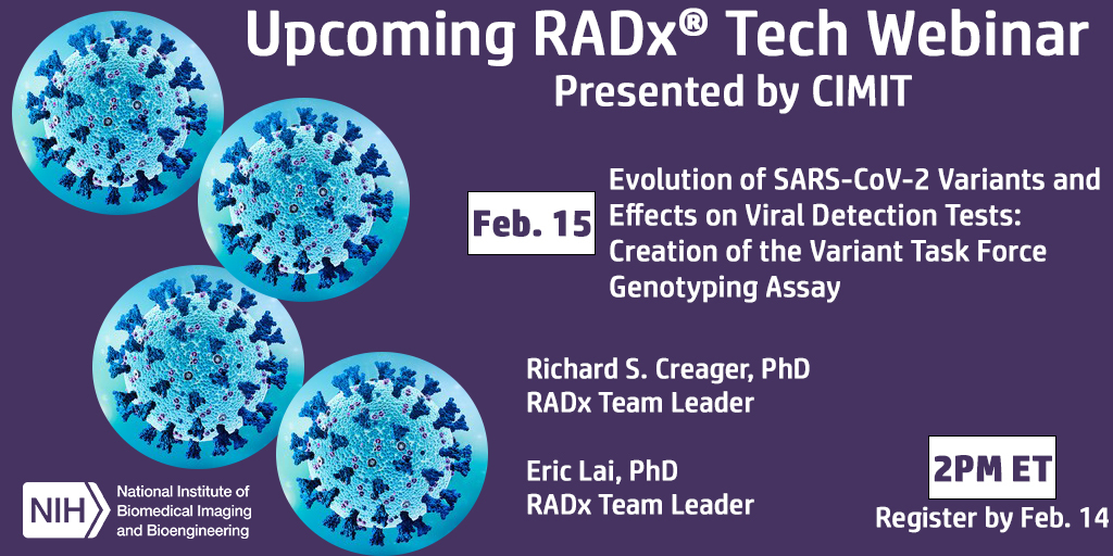 Advertisement for upcoming RADx Tech webinar