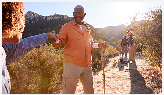 Group on a walk outdoors