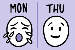 Faces with different moods