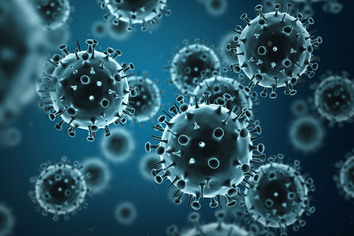 Illustration of influenza viruses