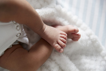 Feet of infant girl
