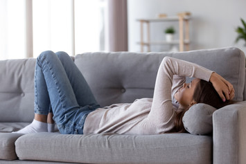 Young woman on couch