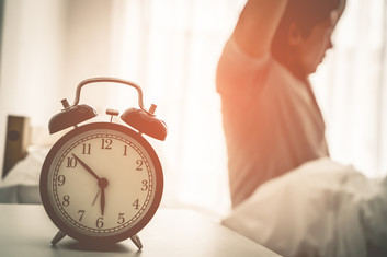 Man waking up early