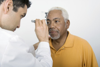 Man getting eye exam