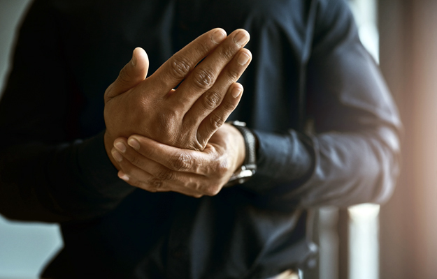 A close-up of hands.