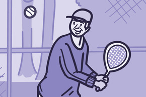 Person playing tennis.