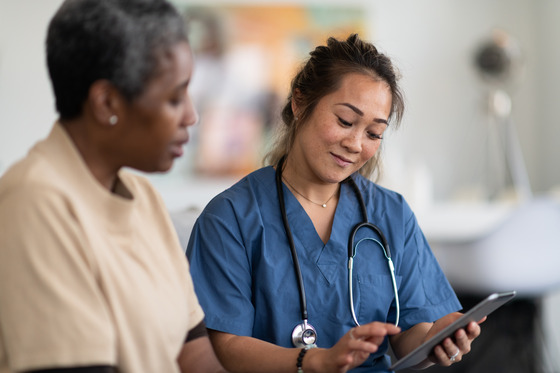 health care provider with clipboard